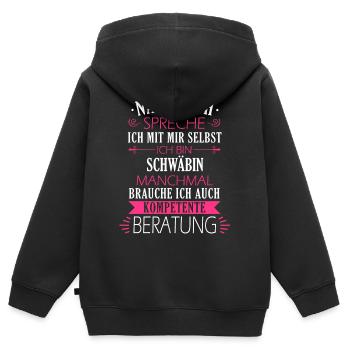 Schwaben Schwabe Schwaben Oberschwaben - Kinder Premium Organic Zip Hoodie - Schwarz - Hinten - AI Model Kid Male (0cm)