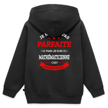 MATHÉMATICIENNE PARFAITE - Sweat Premium à capuche zippé enfant bio - noir - Dos - AI Model Kid Male (0cm)