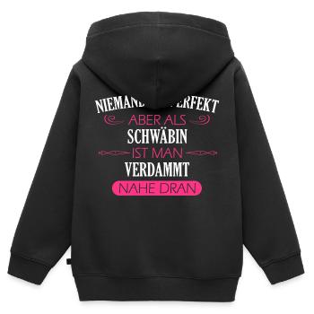 Schwaben Schwabe Schwaben Oberschwaben - Kinder Premium Organic Zip Hoodie - Schwarz - Hinten - AI Model Kid Male (0cm)