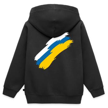 Drapeau des îles Canaries - Sweat Premium à capuche zippé enfant bio - noir - Dos - AI Model Kid Male (0cm)