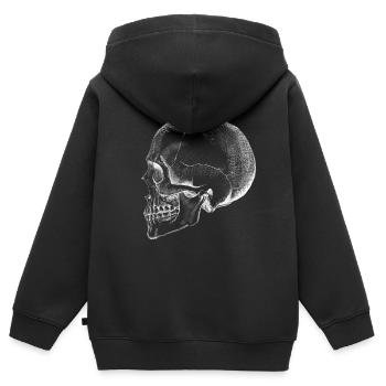 Schädel - Kinder Premium Organic Zip Hoodie - Schwarz - Hinten - AI Model Kid Male (0cm)