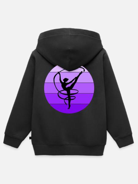 Gimnasia Rítmica Cinta Gimnasta Chica Vintage - Sudadera Premium con capucha y cremallera infantil orgánica - negro