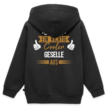 Geselle Gesellenprüfung Gesellen Beruf Spruch - Kinder Premium Organic Zip Hoodie - Schwarz - Hinten - AI Model Kid Male (0cm)