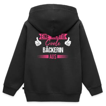 Bäcker Bäckerin Bäckerei Beruf Spruch - Kinder Premium Organic Zip Hoodie - Schwarz - Hinten - AI Model Kid Male (0cm)