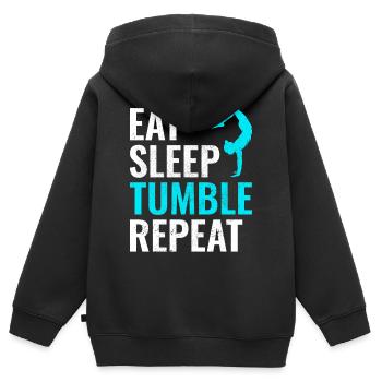 Power Tumbling Gymnastik Turner Akrobatik Lustig - Kinder Premium Organic Zip Hoodie - Schwarz - Hinten - AI Model Kid Male (0cm)