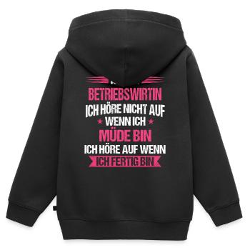 Betriebswirtin Kauffrau BWL Beruf Arbeit Spruch - Kinder Premium Organic Zip Hoodie - Schwarz - Hinten - AI Model Kid Male (0cm)