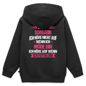 Schwaben Schwabe Schwaben Oberschwaben - Kinder Premium Organic Zip Hoodie - Schwarz - Hinten - AI Model Kid Male (0cm)