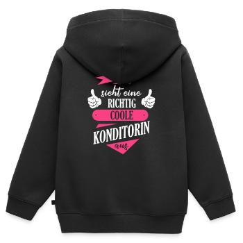Konditorin Konditorei Kuchen Torte Beruf Spruch - Kinder Premium Organic Zip Hoodie - Schwarz - Hinten - AI Model Kid Male (0cm)