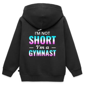 Gymnastique Gymnaste Trampoline Tumbling Acrobaties - Sweat Premium à capuche zippé enfant bio - noir - Dos - AI Model Kid Male (0cm)