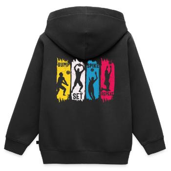 Volleyball Bump Set Spike Wiederholung - Kinder Premium Organic Zip Hoodie - Schwarz - Hinten - AI Model Kid Male (0cm)