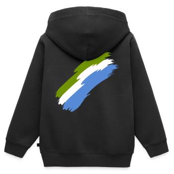 Sierra Leone - Kinder Premium Organic Zip Hoodie - Schwarz - Hinten - AI Model Kid Male (0cm)