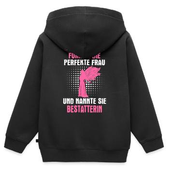 Bestatter Bestatterin Bestatten Beruf Spruch - Kinder Premium Organic Zip Hoodie - Schwarz - Hinten - AI Model Kid Male (0cm)