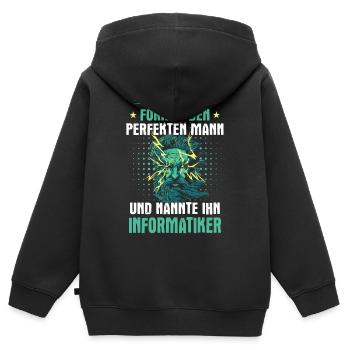 Informatiker Programmierer Informatik Spruch - Kinder Premium Organic Zip Hoodie - Schwarz - Hinten - AI Model Kid Male (0cm)