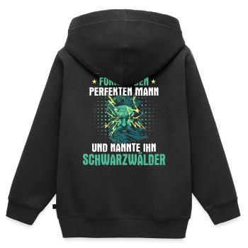Schwarzwald Schwarzwälder Heimat Spruch - Kinder Premium Organic Zip Hoodie - Schwarz - Hinten - AI Model Kid Male (0cm)