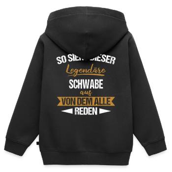 Schwaben Schwabe Schwaben Oberschwaben - Kinder Premium Organic Zip Hoodie - Schwarz - Hinten - AI Model Kid Male (0cm)