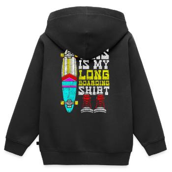 Skater Berg Board - Kinder Premium Organic Zip Hoodie - Schwarz - Hinten - AI Model Kid Male (0cm)