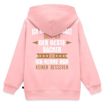 Bäcker Bäckerin Bäckerei Beruf Spruch - Kinder Premium Organic Zip Hoodie - Rosa - Hinten - AI Model Kid Female (0cm)