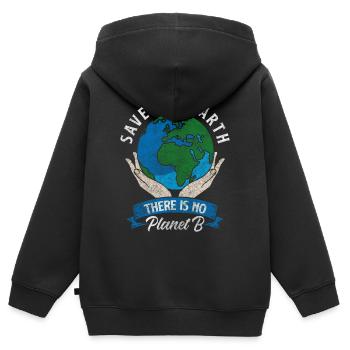 Umweltschutz Umweltverschmutzung Natur - Kinder Premium Organic Zip Hoodie - Schwarz - Hinten - AI Model Kid Male (0cm)