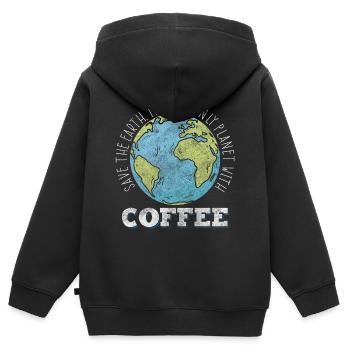 Naturschutz Klimawandel Recycling - Kinder Premium Organic Zip Hoodie - Schwarz - Hinten - AI Model Kid Male (0cm)