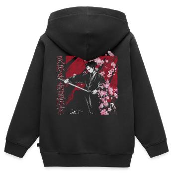 Cherry blossom - Kids Premium Organic Zip-up Hoodie - black - Back - AI Model Kid Male (0cm)