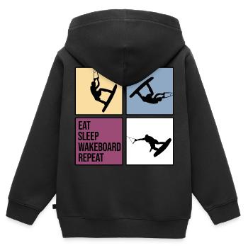 wakeboard wakeboard câble wasserratte répéter - Sweat Premium à capuche zippé enfant bio - noir - Dos - AI Model Kid Male (0cm)