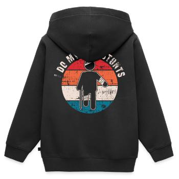 Je fais toutes mes propres cascades Blessures - Sweat Premium à capuche zippé enfant bio - noir - Dos - AI Model Kid Male (0cm)