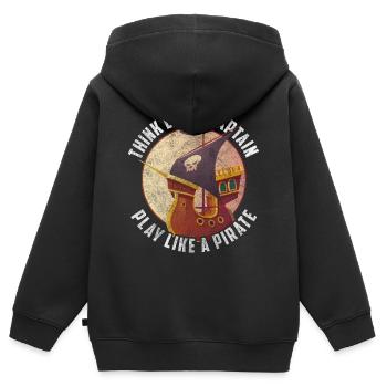Piratenschiff Schatzsuche Augenklappe Schiff - Kinder Premium Organic Zip Hoodie - Schwarz - Hinten - AI Model Kid Male (0cm)