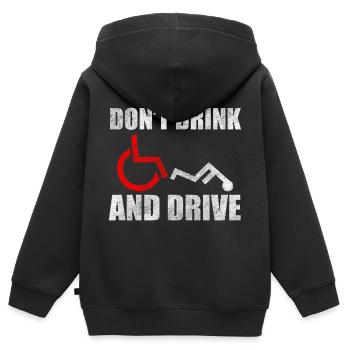 Rollstuhlfahrer Behindert Humor - Kinder Premium Organic Zip Hoodie - Schwarz - Hinten - AI Model Kid Male (0cm)