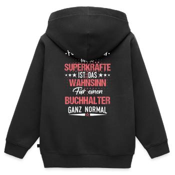 Buchhalter Buchhaltung Finanzbuchhaltung Spruch - Kinder Premium Organic Zip Hoodie - Schwarz - Hinten - AI Model Kid Male (0cm)