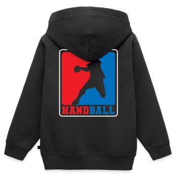 Club de l'équipe de compétition de handball - Sweat Premium à capuche zippé enfant bio - noir - Dos - AI Model Kid Male (0cm)