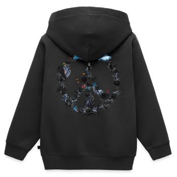 Peace - Kinder Premium Organic Zip Hoodie - Schwarz - Hinten - AI Model Kid Male (0cm)