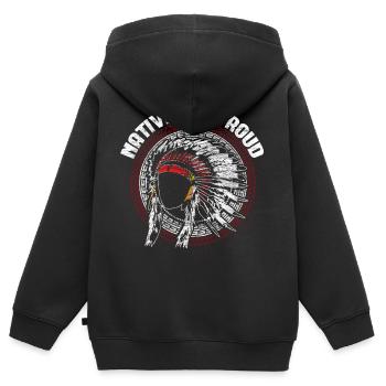 Indianer Nordamerika Hollywood Geschenk - Kinder Premium Organic Zip Hoodie - Schwarz - Hinten - AI Model Kid Male (0cm)