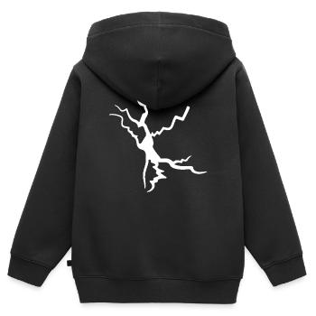 Décoration d’éclair White Crack Split - Sweat Premium à capuche zippé enfant bio - noir - Dos - AI Model Kid Male (0cm)