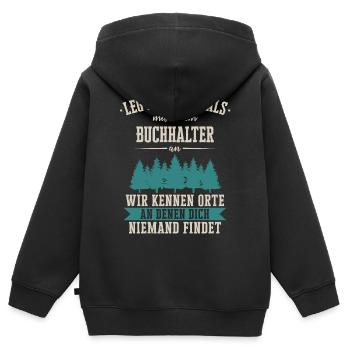 Buchhalter Buchhaltung Finanzbuchhaltung Spruch - Kinder Premium Organic Zip Hoodie - Schwarz - Hinten - AI Model Kid Male (0cm)