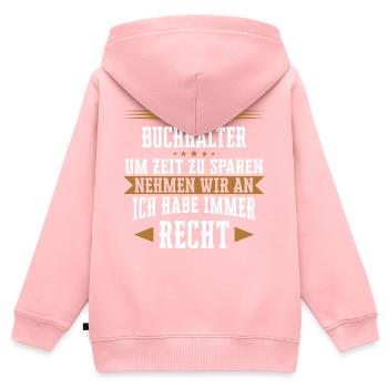 Buchhalter Buchhaltung Finanzbuchhaltung Spruch - Kinder Premium Organic Zip Hoodie - Rosa - Hinten - AI Model Kid Female (0cm)