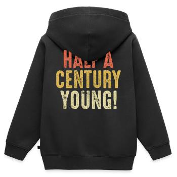 Ein halbes Jahrhundert junger 50. Geburtstag Papa Mama Geschenk - Kinder Premium Organic Zip Hoodie - Schwarz - Hinten - AI Model Kid Male (0cm)