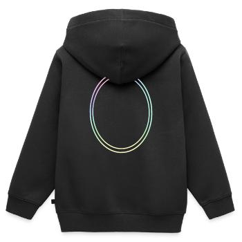 Cercle ovale dans la décoration de couleurs vives - Sweat Premium à capuche zippé enfant bio - noir - Dos - AI Model Kid Male (0cm)