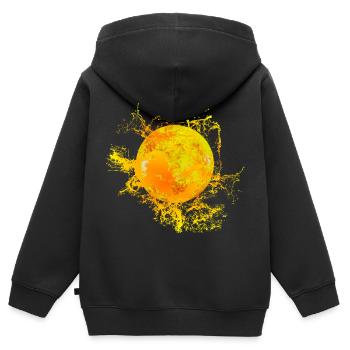 Sonne mit Farbspritzer - Kinder Premium Organic Zip Hoodie - Schwarz - Hinten - AI Model Kid Male (0cm)