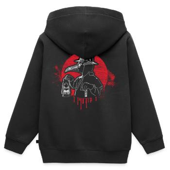 Docteur effrayant Peste - Sweat Premium à capuche zippé enfant bio - noir - Dos - AI Model Kid Male (0cm)