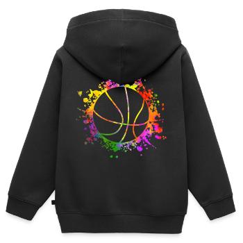 Basketball Paint Splatters colorful - Kids Premium Organic Zip-up Hoodie - black - Back - AI Model Kid Male (0cm)