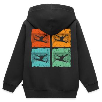 Handball Keeper Tormann Goalie Vintage Retro - Kinder Premium Organic Zip Hoodie - Schwarz - Hinten - AI Model Kid Male (0cm)
