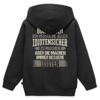 Buchhalter Buchhaltung Finanzbuchhaltung Spruch - Kinder Premium Organic Zip Hoodie - Schwarz - Hinten - AI Model Kid Male (0cm)