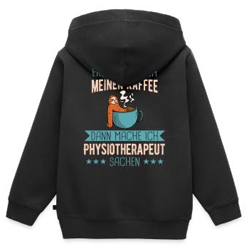 Physiotherapeut Physio Praxis Physiotherapie - Kinder Premium Organic Zip Hoodie - Schwarz - Hinten - AI Model Kid Male (0cm)