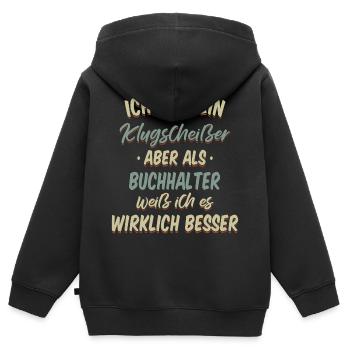 Buchhalter Buchhaltung Finanzbuchhaltung Spruch - Kinder Premium Organic Zip Hoodie - Schwarz - Hinten - AI Model Kid Male (0cm)