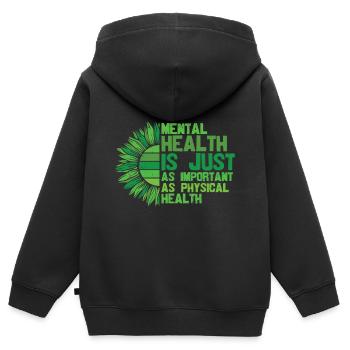 Mental Health Is Just As Important - Kids Premium Organic Zip-up Hoodie - black - Back - AI Model Kid Male (0cm)