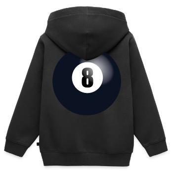 Boule de billard - Sweat Premium à capuche zippé enfant bio - noir - Dos - AI Model Kid Male (0cm)