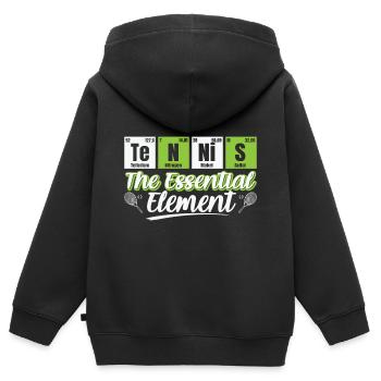 Citation de tennis Le tennis est l’élément essentiel - Sweat Premium à capuche zippé enfant bio - noir - Dos - AI Model Kid Male (0cm)