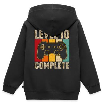 10.Geburtstag - 10 Jahre Gamer Level 10 complete - Kinder Premium Organic Zip Hoodie - Schwarz - Hinten - AI Model Kid Male (0cm)