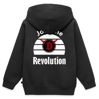 Der Coin Revolutionär - Kinder Premium Organic Zip Hoodie - Schwarz - Hinten - AI Model Kid Male (0cm)