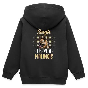 Malinois Hund Hundehalter - Kinder Premium Organic Zip Hoodie - Schwarz - Hinten - AI Model Kid Male (0cm)